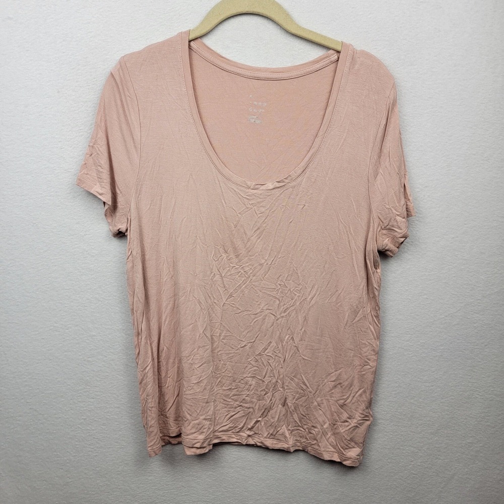 A New Day Womens Ladies Pink Short Sleeve T-Shirt Size Medium